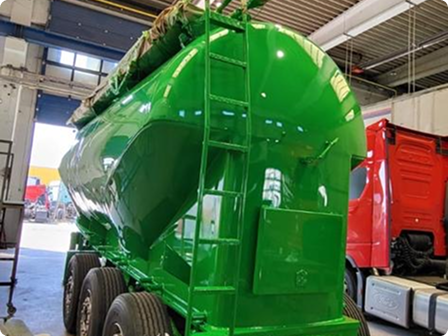a painted fuel tank in the garage